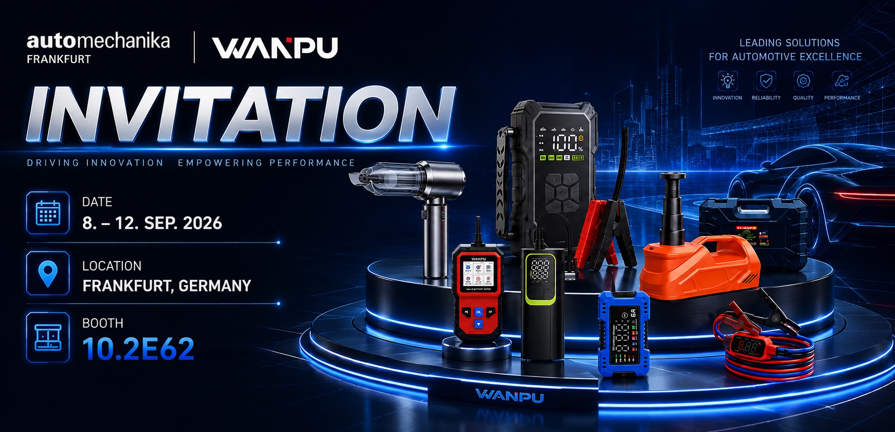 WANPU Official Invitation — Automechanika Frankfurt 2026, Booth 10.2E62
