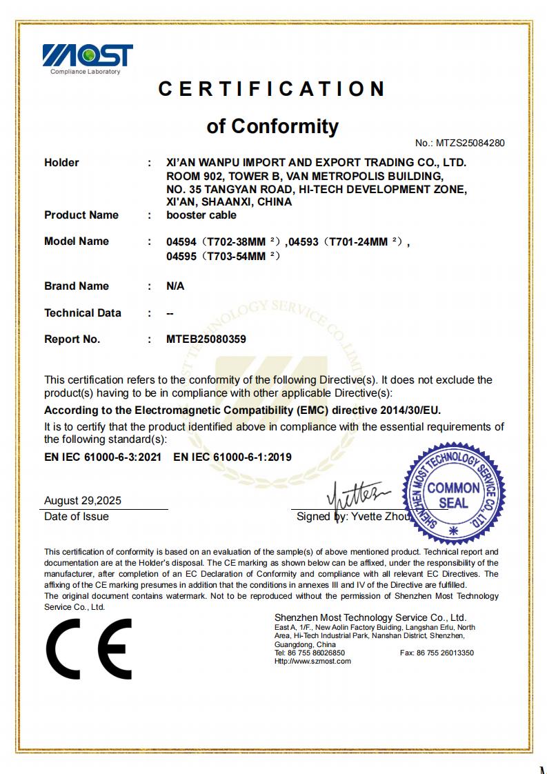 CE EMC Certificate