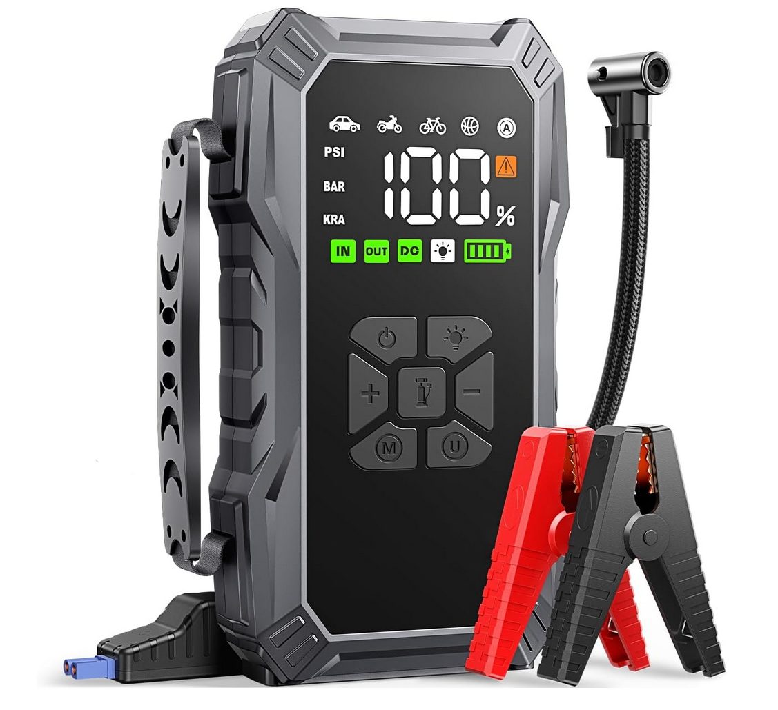 WANPU EP2186 4-in-1 Jump Starter Air Compressor 1500A 150PSI